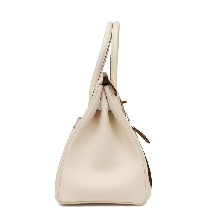 Handmade Bag HCB 30 Nata, Chai and Cuivre Swift Gold Hardware - 图片 3