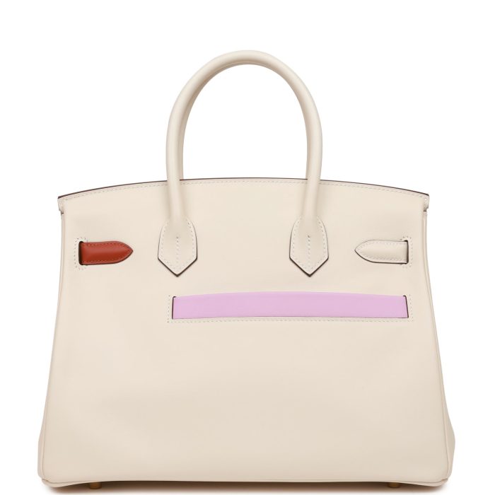 Handmade Bag HCB 30 Nata, Chai and Cuivre Swift Gold Hardware - 图片 4