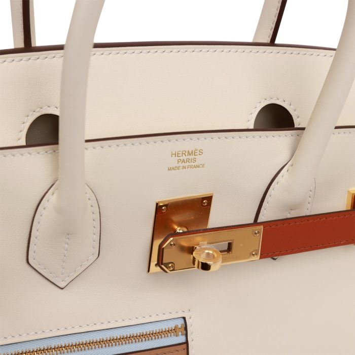 Handmade Bag HCB 30 Nata, Chai and Cuivre Swift Gold Hardware - 图片 6