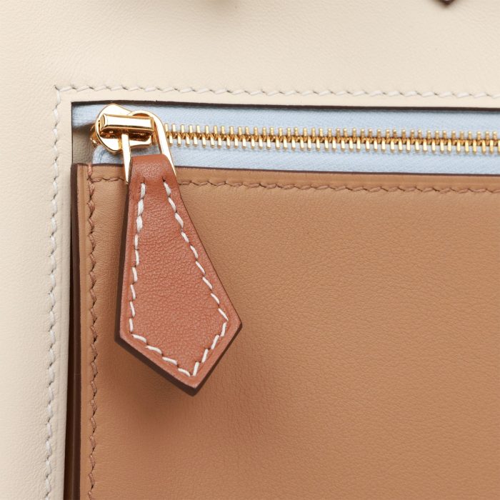 Handmade Bag HCB 30 Nata, Chai and Cuivre Swift Gold Hardware - 图片 9