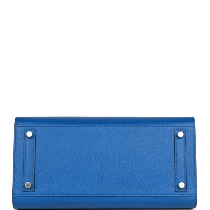 Handmade Bag HB Sellier 30 Bleu France Epsom Palladium Hardware - 图片 5