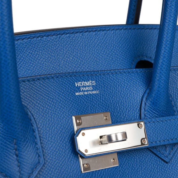 Handmade Bag HB Sellier 30 Bleu France Epsom Palladium Hardware - 图片 6