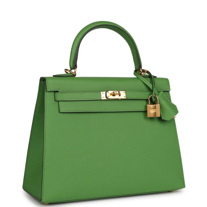 Handmade HKS 25 Vert Yucca Epsom Gold Hardware - 图片 2