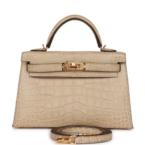 Handmade HKS 20 Trench Matte Alligator Mississippiensis Gold Hardware
