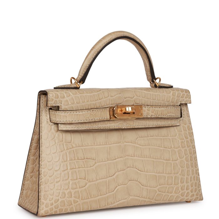 Handmade HKS 20 Trench Matte Alligator Mississippiensis Gold Hardware - 图片 2