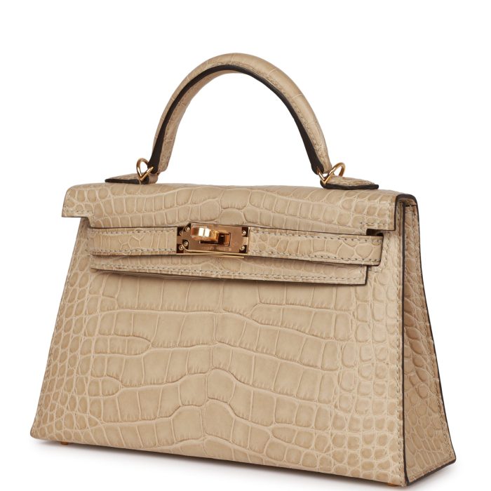 Handmade HKS 20 Trench Matte Alligator Mississippiensis Gold Hardware - 图片 3