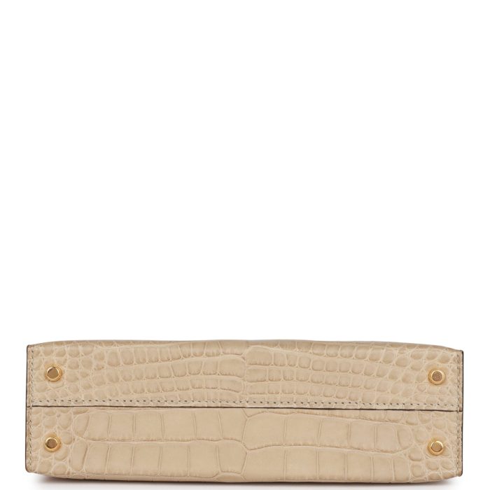 Handmade HKS 20 Trench Matte Alligator Mississippiensis Gold Hardware - 图片 6