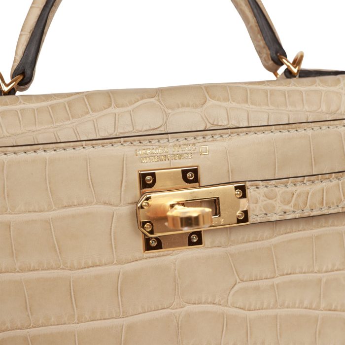 Handmade HKS 20 Trench Matte Alligator Mississippiensis Gold Hardware - 图片 7