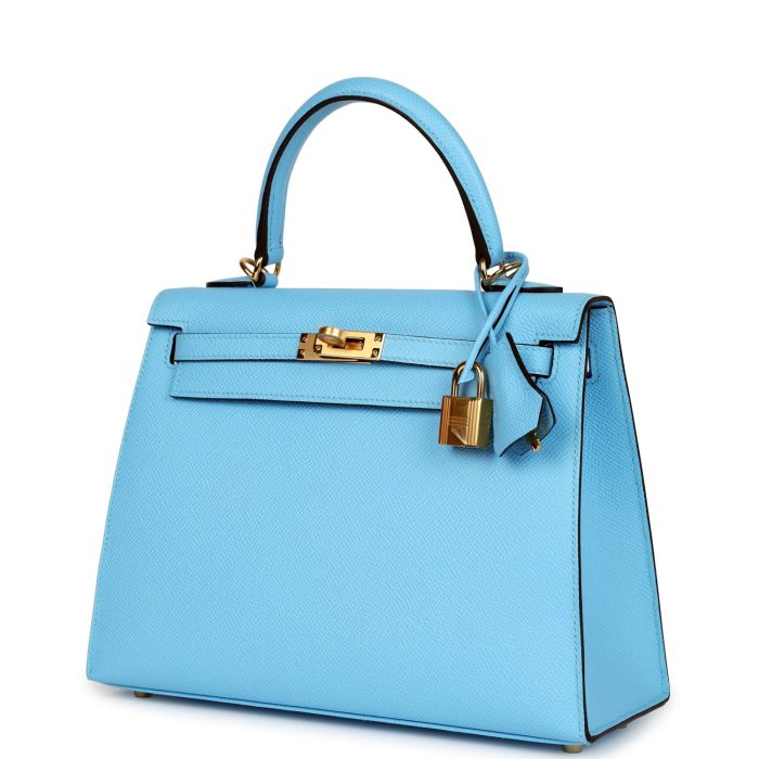 Handmade HKS 25 Celeste Epsom Gold Hardware - 图片 3