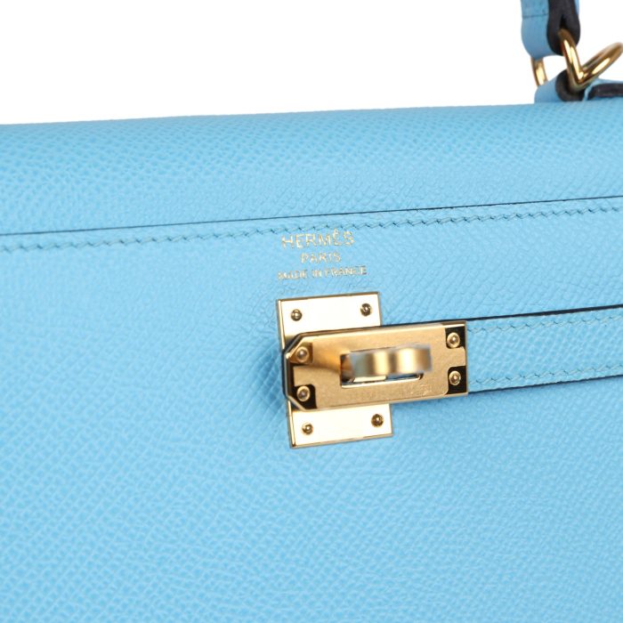 Handmade HKS 25 Celeste Epsom Gold Hardware - 图片 7