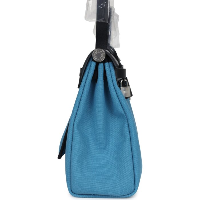 Handmade Bag HHZ PM 31 Blue Jean Toile H and Black Vache Hunter Palladium Hardware - 图片 3