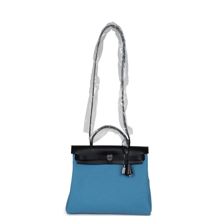 Handmade Bag HHZ PM 31 Blue Jean Toile H and Black Vache Hunter Palladium Hardware - 图片 7