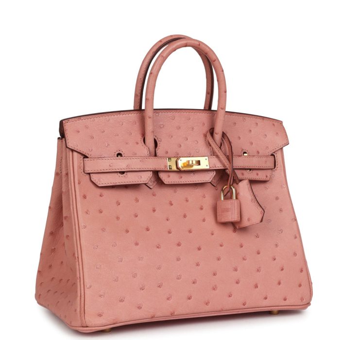 Handmade Bag HB 25 Terre Cuite Ostrich Gold Hardware：圖片 2