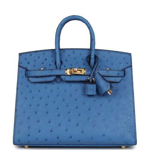 Handmade Bag HB Sellier 25 Mykonos Ostrich Gold Hardware