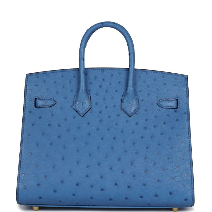 Handmade Bag HB Sellier 25 Mykonos Ostrich Gold Hardware - 图片 4