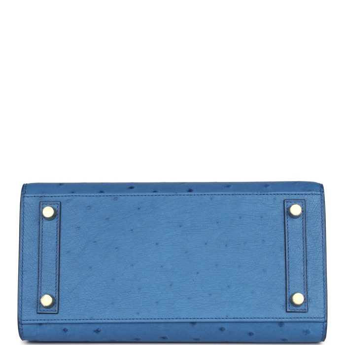 Handmade Bag HB Sellier 25 Mykonos Ostrich Gold Hardware - 图片 5