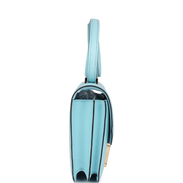 Handmade Bag HC 18 Bleu Zephyr Chevre Permabrass Hardware - 图片 3