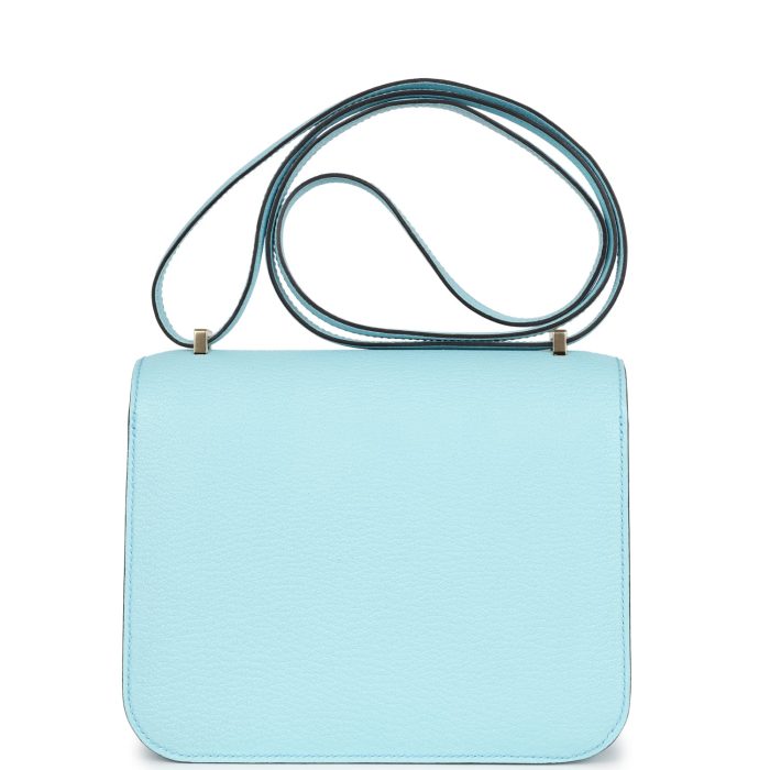 Handmade Bag HC 18 Bleu Zephyr Chevre Permabrass Hardware - 图片 4