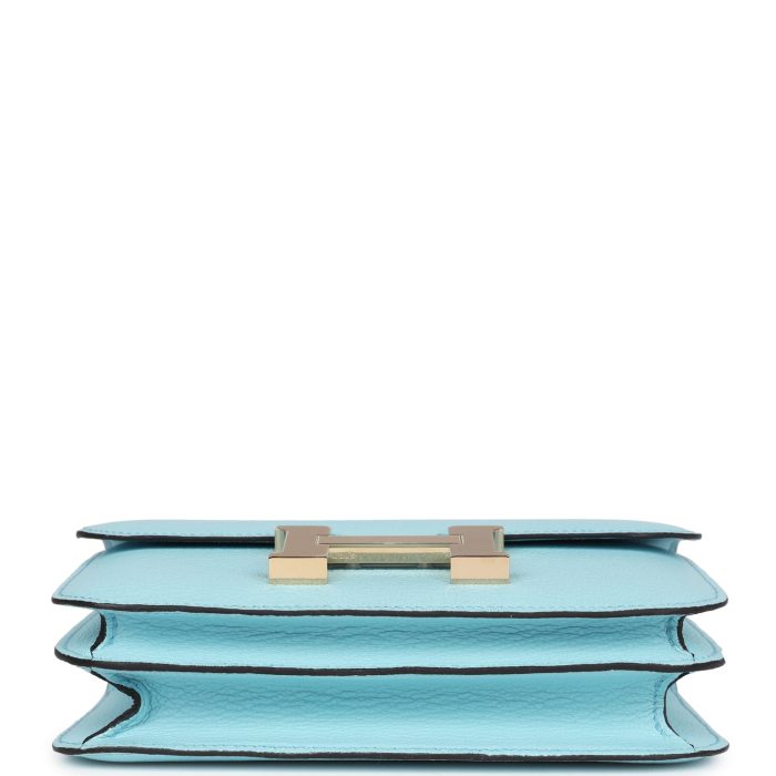 Handmade Bag HC 18 Bleu Zephyr Chevre Permabrass Hardware - 图片 5