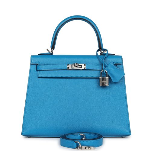 Handmade HKS 25 Bleu Zanzibar Chevre Palladium Hardware
