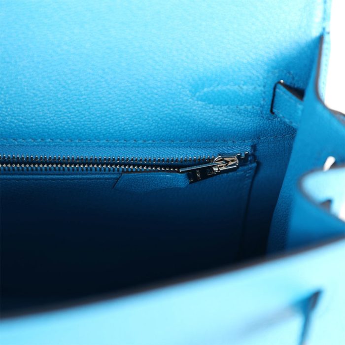 Handmade HKS 25 Bleu Zanzibar Chevre Palladium Hardware - 图片 7