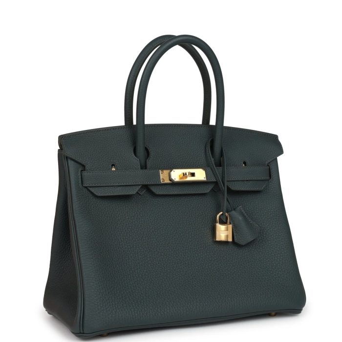 Handmade Bag HB 30 Vert Mangrove Togo Gold Hardware - 图片 2