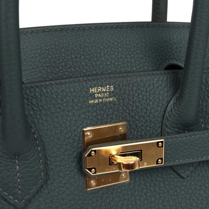 Handmade Bag HB 30 Vert Mangrove Togo Gold Hardware - 图片 6