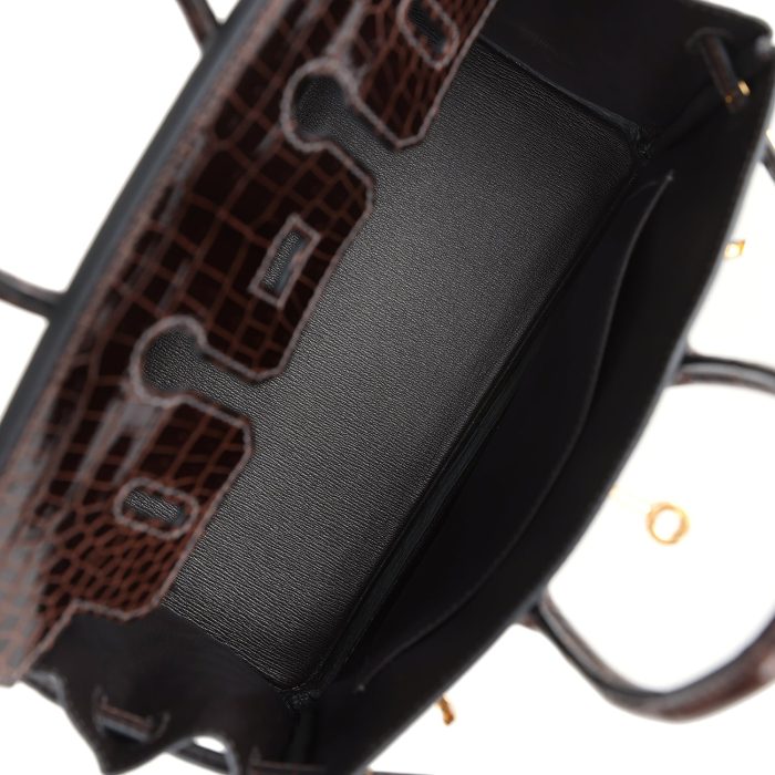 Handmade Bag HB 25 Macassar Shiny Porosus Crocodile Gold Hardware - 图片 7
