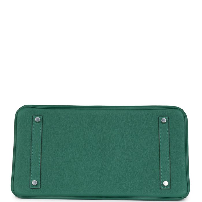 Handmade Bag HB 35 Vert Moyen Togo Palladium Hardware - 图片 5