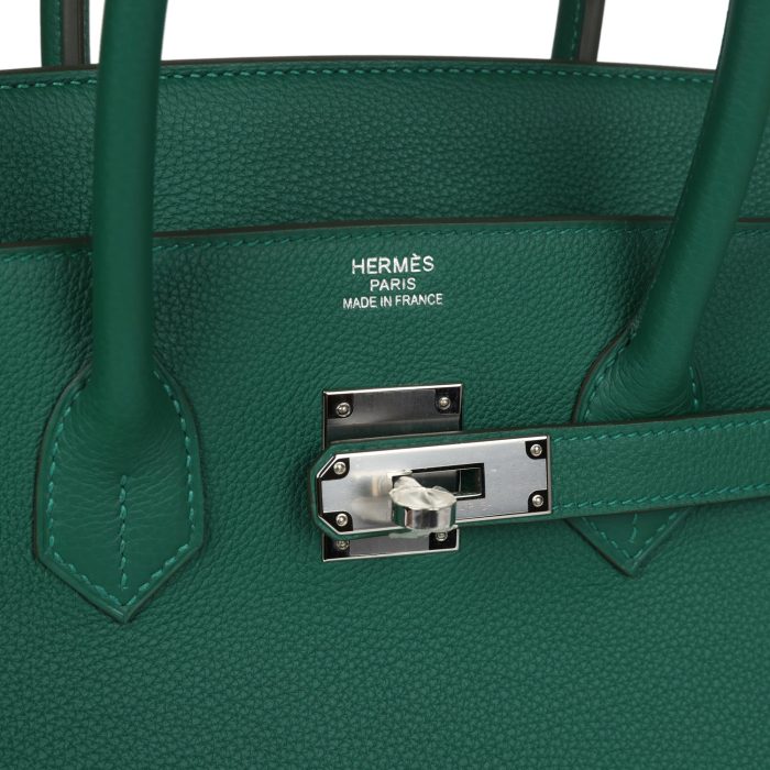 Handmade Bag HB 35 Vert Moyen Togo Palladium Hardware - 图片 6