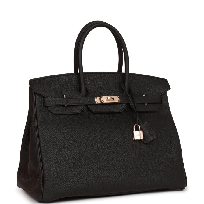Handmade Bag HB 35 Black Togo Rose Gold Hardware - 图片 2