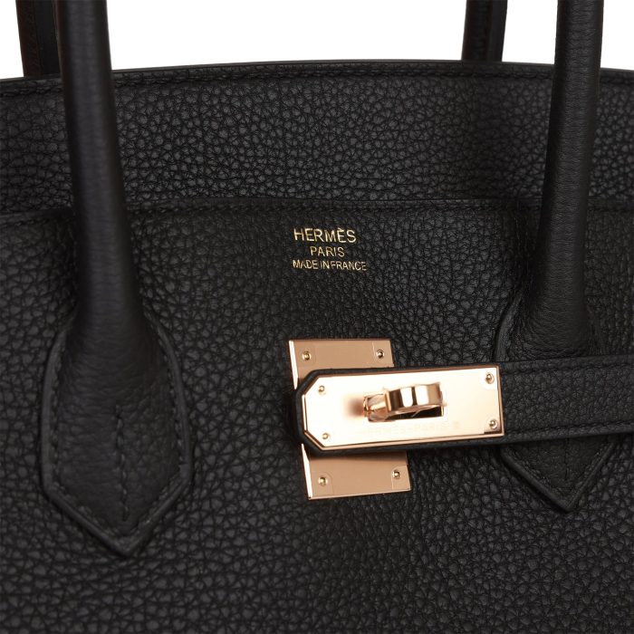 Handmade Bag HB 35 Black Togo Rose Gold Hardware - 图片 6