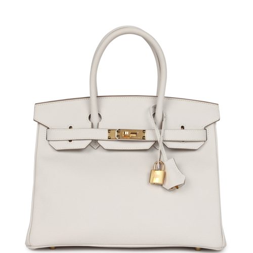 Handmade Bag HB 30 Gris Pale Epsom Gold Hardware
