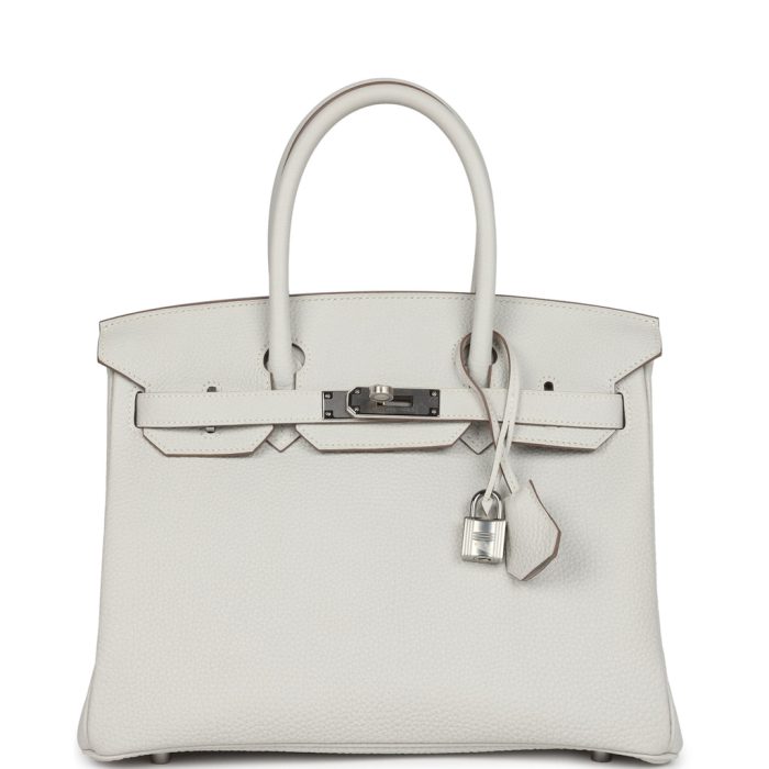 Handmade Bag HB 30 Gris Pale Togo Palladium Hardware