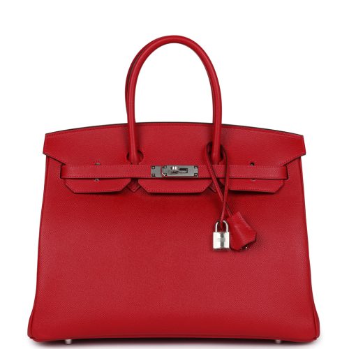 Handmade Bag HB 35 Rouge Casaque Epsom Palladium Hardware