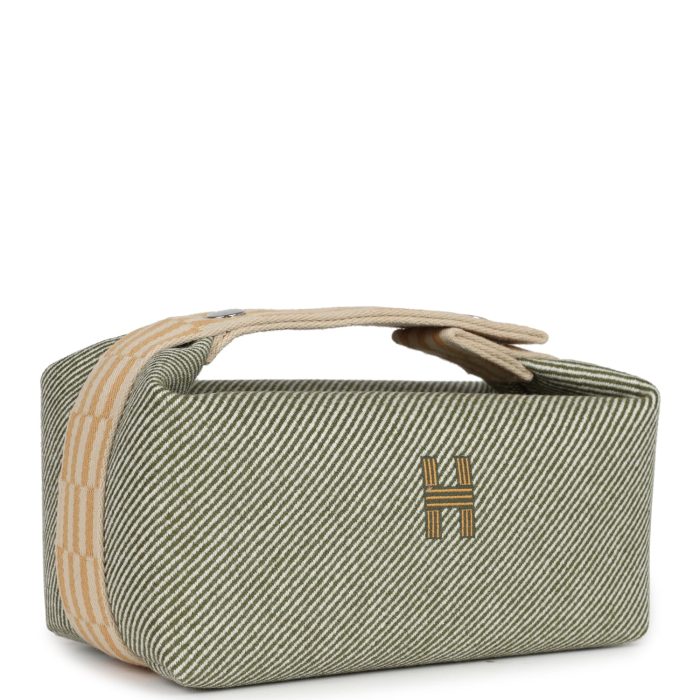 Handmade Bag HBAB PM Vert Foret H Natte Canvas and Wool Palladium Hardware：圖片 2