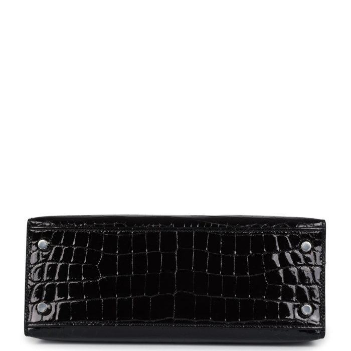 Handmade HKS 25 Black Shiny Niloticus Crocodile Palladium Hardware - 图片 5