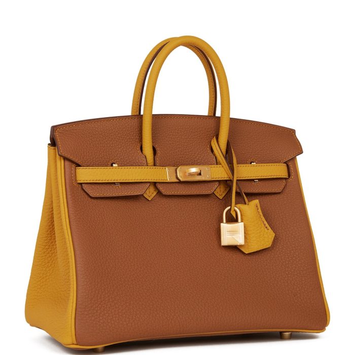 Handmade Bag HSOB(HSS) 25 Gold and Jaune Ambre Togo Brushed Gold Hardware - 图片 2