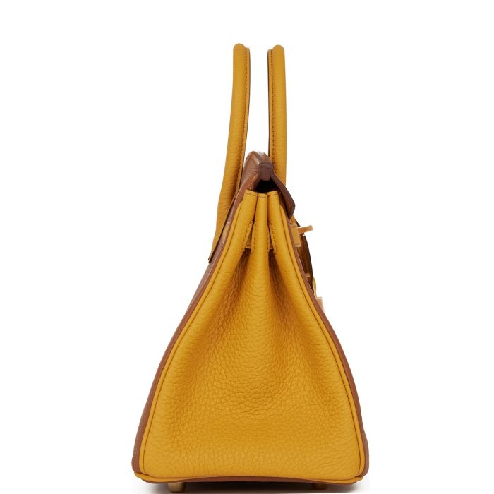 Handmade Bag HSOB(HSS) 25 Gold and Jaune Ambre Togo Brushed Gold Hardware - 图片 3