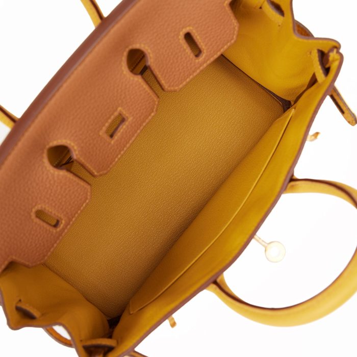 Handmade Bag HSOB(HSS) 25 Gold and Jaune Ambre Togo Brushed Gold Hardware - 图片 7