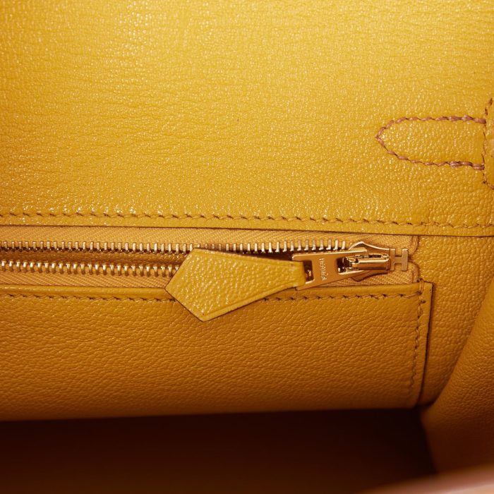 Handmade Bag HSOB(HSS) 25 Gold and Jaune Ambre Togo Brushed Gold Hardware - 图片 8