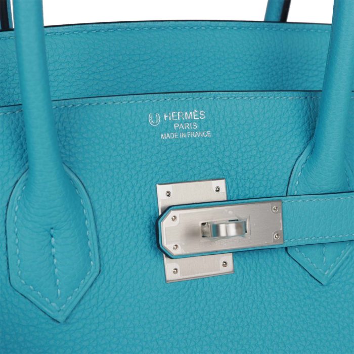 Handmade Bag HSOB(HSS) 35 Bleu du Nord Verso Togo Brushed Palladium Hardware - 图片 6