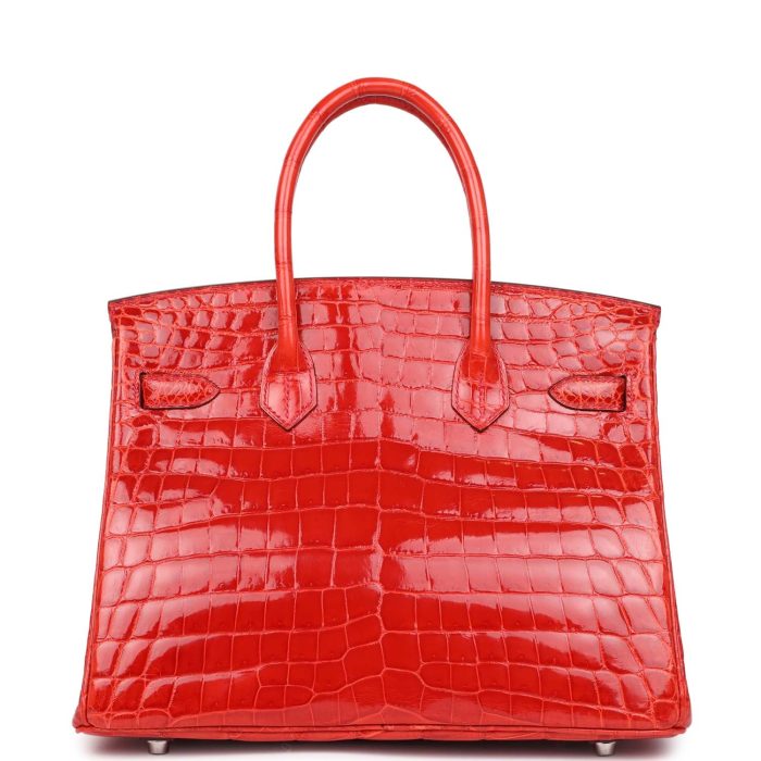 Handmade Bag HB 30 Geranium Shiny Niloticus Crocodile Palladium Hardware - 图片 4