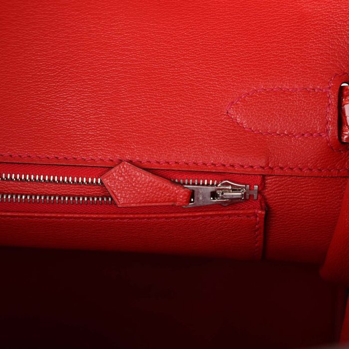 Handmade Bag HB 30 Geranium Shiny Niloticus Crocodile Palladium Hardware - 图片 8