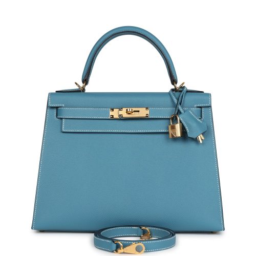 Handmade HKS 28 Blue Jean Epsom Gold Hardware