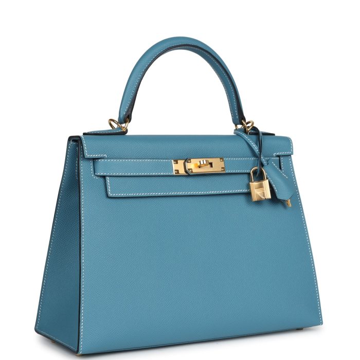 Handmade HKS 28 Blue Jean Epsom Gold Hardware - 图片 2