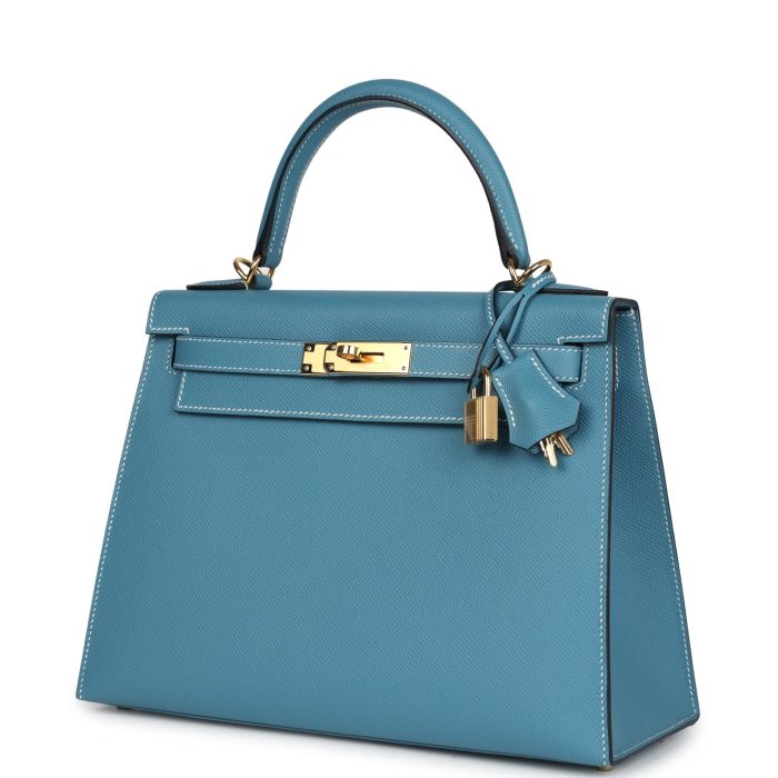 Handmade HKS 28 Blue Jean Epsom Gold Hardware - 图片 3