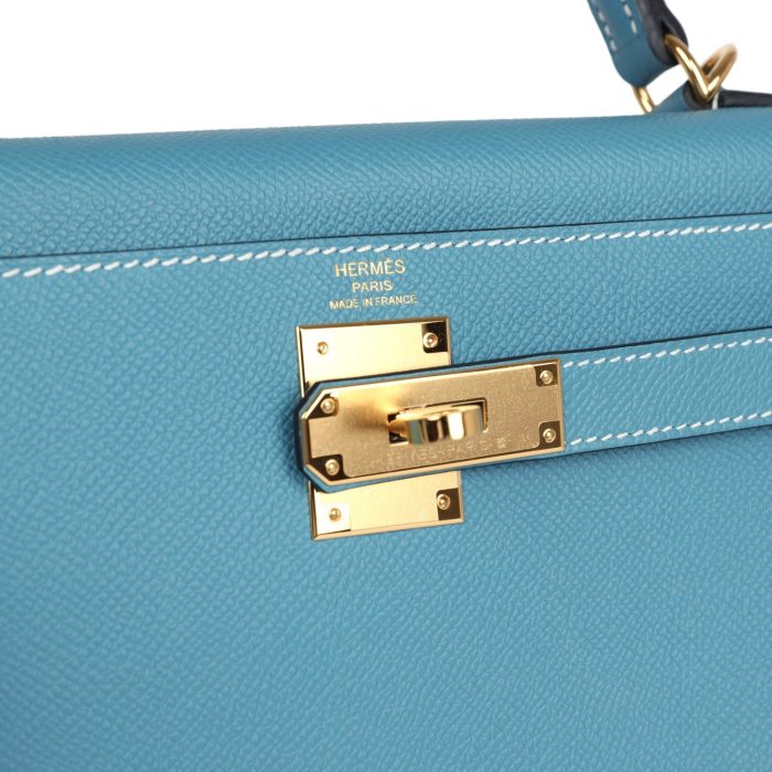Handmade HKS 28 Blue Jean Epsom Gold Hardware - 图片 7