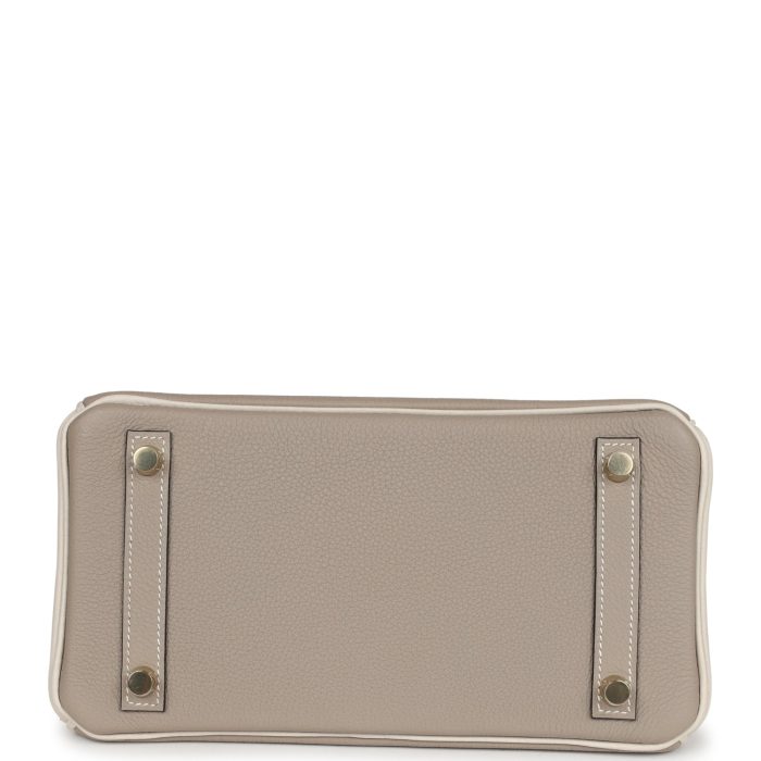 Handmade Bag HSOB(HSS) 25 Gris Asphalte and Craie Togo Brushed Gold Hardware - 图片 5