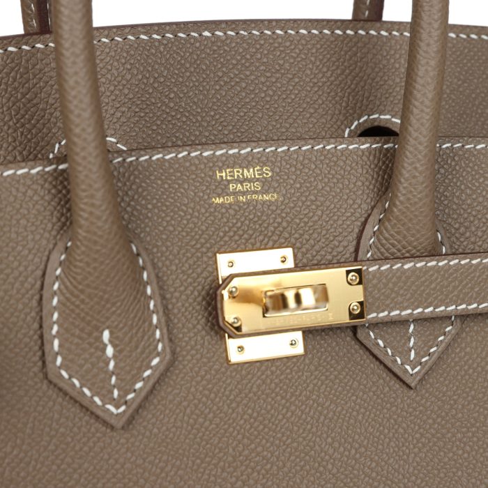 Handmade Bag HB Sellier 25 Etoupe Epsom Gold Hardware - 图片 6
